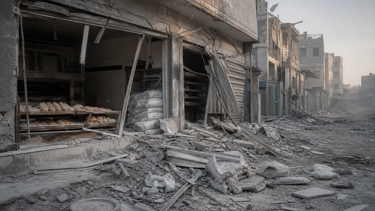 Zerstörtes Stadtgebiet in Gaza als Symbolbild für den israelischen Angriff
