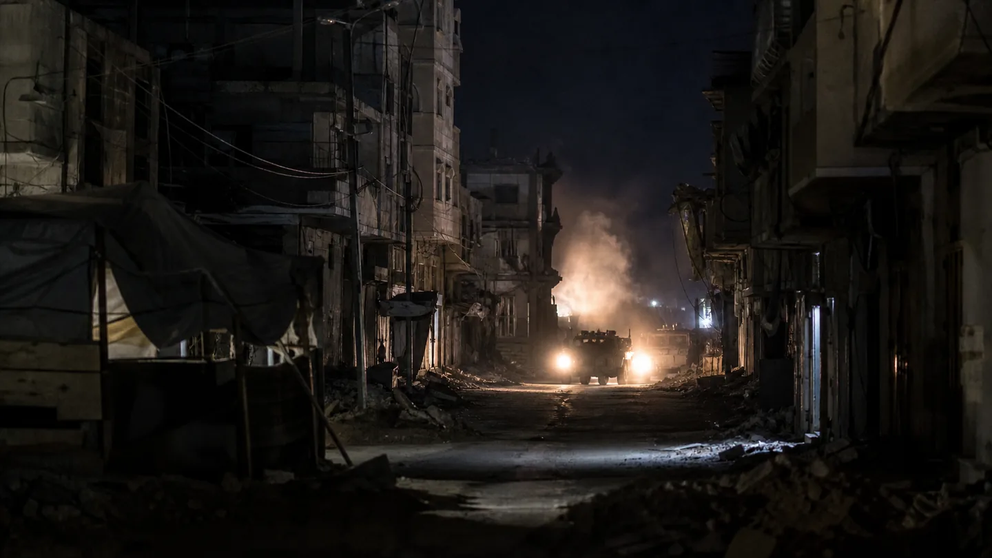 KI-erstelltes Symbolbild eines zerstörten Wohngebiets in Gaza